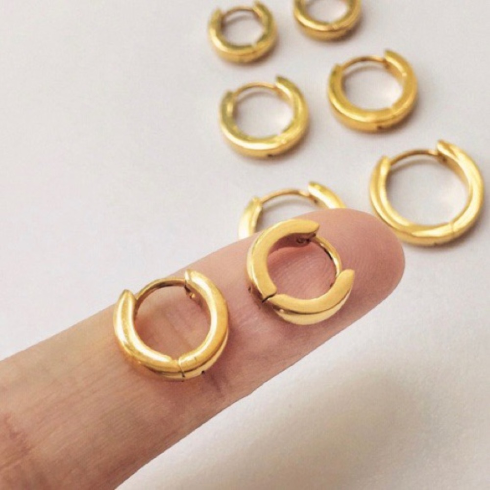 Stainless Steel Gold Hoop Earrings